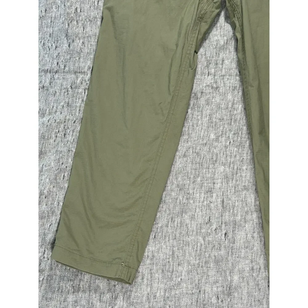 Wrmfzy Pants Mens Large Green Ripstop Tactical Cargo Elastic Waist Stretch